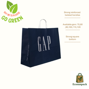 Bolsa de Papel Kraft Ecológica de Diseño Elegante y Hecha a Medida, Bolsa de Compras Ligera, Reciclable, Biodegradable y Duradera - Product Image 1
