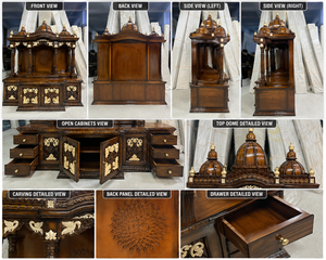 Altares Personalizados de Madera de Teca para Hogares Tradicionales, Mandir Swaminarayan Pooja a Precios de Mayoreo, Gabinete de Almacenamiento de Gran Tamaño - Product Image 6