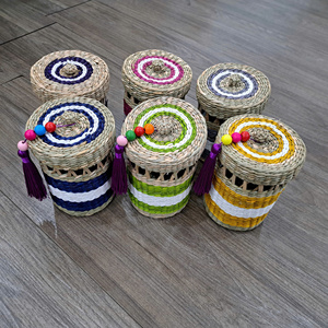 Panier en jonc de mer avec poignée pour enfant, panier à fruits pour le stockage à domicile et l'organisation - Product Image 5