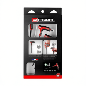 Jeu de clés hexagonales TORX Facom avec poignée, kit de 5 pièces - Product Image 2