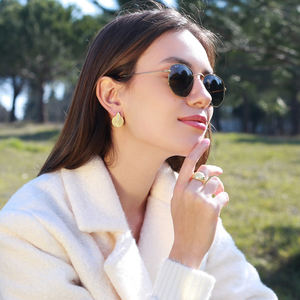 Boucles d'oreilles à Design irrégulier et texturé, bijoux turcs en argent Sterling 925, vente en gros - Product Image 4