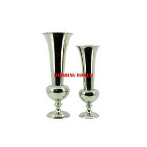 Florero de Metal con acabado plateado, soporte decorativo para flores de boda y evento, diseño clásico y elegante, nueva maceta de Metal - Product Image 4
