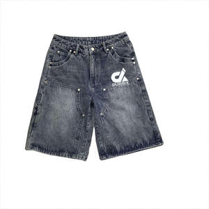 Shorts Vaqueros Deslavados para Hombre, Ropa Urbana de Algodón de Alta Calidad, Jeans Holgados con Logotipo Personalizado, Diseño Casual Personalizado - Product Image 1