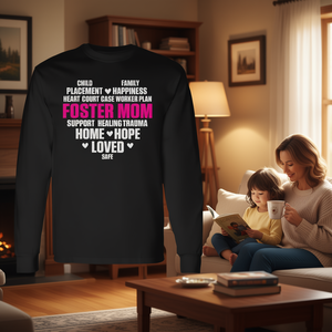 T-shirt à manches longues pour maman d'accueil, pour le soutien des soins en famille, la guérison, l'espoir, la sécurité, la famille, le placement des enfants, le bonheur - Product Image 3