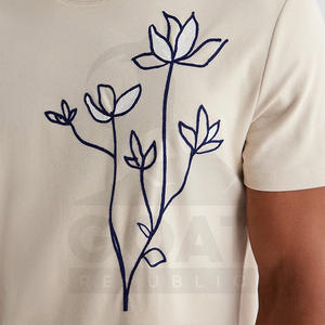 Custom <b>Logo</b> High Quality Embroidery Heavy Weight Regular Fit Cotton Drop Shoulder Canvas Quick Dry Eco-Friendly T Shirts Men - Product Image 4