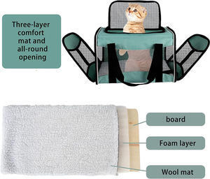 Bolsa de Transporte para Gatos con Almohadilla de Felpa Extraíble, Aprobada por Aerolíneas, Jaula de Transporte Transpirable para Mascotas, para Gatos y Perros Pequeños y Medianos - Product Image 4