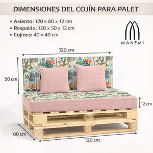Set di 4 Cuscini Durevoli in Tessuto per Pallet da Esterno 120x80 + 120x50 cm, Spessore 12 cm, con Rivestimento Rimovibile per Divano da Giardino - Product Image 5