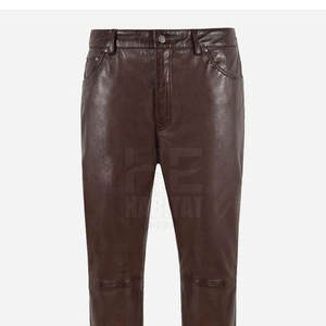 Pantalones de Cuero para Hombre, Hechos en Fábrica, Venta Caliente, a la Moda, Elegantes, Cómodos, Duraderos, de Cuero Genuino Suave, para Uso Casual - Product Image 4