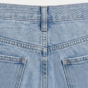 Pantalon en jean droit taille haute pour femmes, coupe ample, jeans baggy pour femmes, vente directe d'usine, couleur personnalisée de qualité supérieure - Product Image 5
