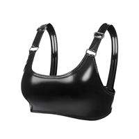 Femmes Wetlook cuir verni Latex soutien-gorge haut court pour Pole Dance Rave Festival Clubwear Sexy Rave fête vêtements dames Clubwear