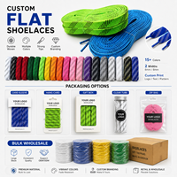 Lacets plats cirés personnalisés pour patins à glace, lacets larges pour chaussures de roller, OEM avec emballage en boîte de vente au détail