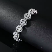 Bracelet en argent sterling 925 avec moissanite, design élégant à maillons, bijoux scintillants, accessoire cadeau élégant pour femmes