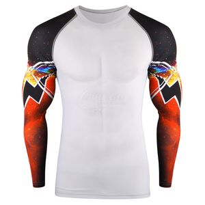 Créez votre propre rashguard MMA personnalisé pour homme, manches longues, coupe ajustée, respirant, séchage rapide, col rond, vêtements d'entraînement - Product Image 1