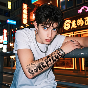 Nuevo diseño personalizado tatuaje temporal pegatinas impermeable para hombres mujeres flor brazo tatuaje - Product Image 1