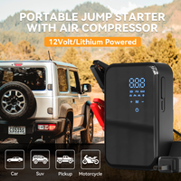 12V Portable Car Battery Jump Starter with Air Pump Digital Tire Inflator 4 in 1 Multi Function Emergency Power Bank