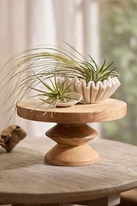 SUPPORT CONÇU de haute qualité Vente chaude en bois d'acacia Pied haut Plateau rond en bois Support à gâteau pour servir des gâteaux et des fruits - Product Image 5