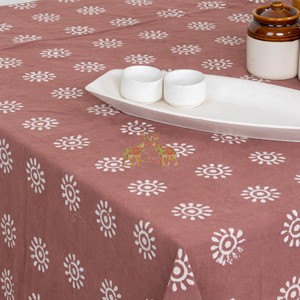 Colorful Vintage Dabu Floral Cotton <b>Tablecloth</b> Hand Block Print Jaipuri Artisan Table Cover for Home Hotel or Banquet Use - Product Image 4