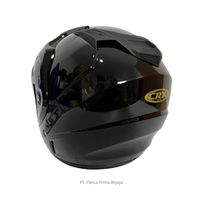 Casque de moto demi-visage CRX de haute qualité, noir brillant, visière standard, ABS, certifié SNI, casque de sécurité pour adultes