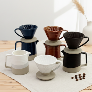 Ensemble de pot et de filtre en porcelaine durable de qualité supérieure multi-usages 3461008SETL-0.4 pour les amateurs de café - Product Image 1