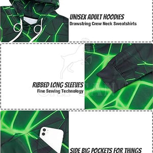 เสื้อคลุมมีฮู้ดแขนยาวพิมพ์ลาย3D สำหรับผู้ชาย XS ไซส์100% ใหม่ - Product Image 5