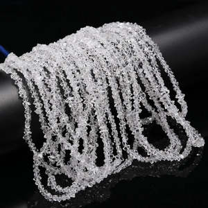 Pierres de quartz diamantées Herkimer blanches transparentes de qualité AAA+, 16 pouces, perles de cristal naturelles brutes en vrac, brins non taillés - Product Image 3
