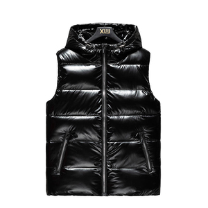 Haute qualité hommes rembourré brillant gilets bouffants Patch personnalisé travail et posséder votre Logo poches zippées fond épais hommes vêtements d'hiver - Product Image 1