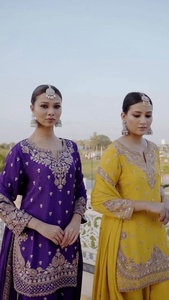 FATEMA FASHION ผู้จัดจำหน่ายจากอินเดีย ออกแบบอย่างหรูหรา สวยงาม ชุดแฟชั่นดีไซเนอร์ ผ้าไหมชิโนน ชารารา ปาลาซโซ ซัลวาร์ คามีซ ปักลาย - Product Image 4