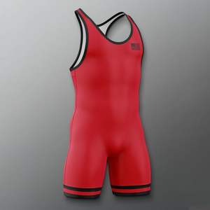 Whole Sale Top Quality OEM Service Plus Size Red Contrast <b>Wrestling</b> Singlet Customized 100% Polyester <b>Wrestling</b> Singlets - Product Image 3