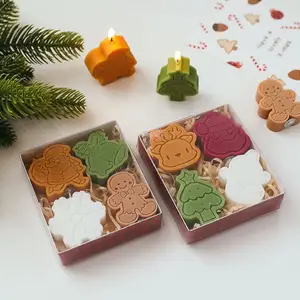 Wholesale Christmas Tree Santa Claus Gingerbread Man Shaped Aromatherapy Candles Gift Set Christmas Gifts Decorations
