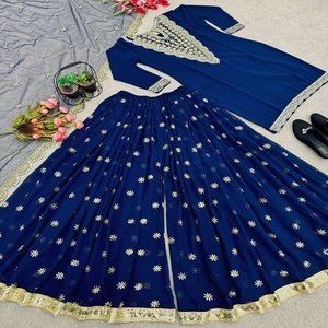 Dernier Designer Lourd Faux Georgette Broderie Séquence Travail Sharara Costume Par FabZone - Product Image 5