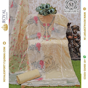 Nouvel arrivage de faux georgette lourd avec séquence de broderie costume pakistanais avec organza lourd et impression numérique Dupatta - Product Image 6