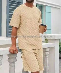 ชุดเซ็ตเสื้อยืดแขนสั้นและกางเกงขาสั้นผู้ชายไซส์ใหญ่พิเศษ 5XL สำหรับฤดูร้อน แห้งเร็ว พิมพ์ลาย  รับผลิตตามแบบ OEM พร้อมโลโก้ของผู้ผลิต - Product Image 5