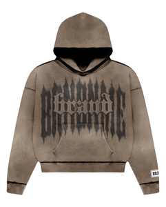 Sudadera con capucha para hombre 100% algodón 500Gsm Heavyweight Acid Wash con logotipo bordado desgastado personalizado recortado Vintage Winter - Product Image 4