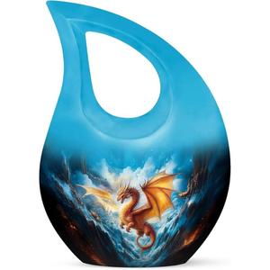 Grande urne de crémation en forme de larme avec petit coeur pour adultes et animaux de compagnie funéraire commémoratif cendres souvenir urnes de crémation en aluminium décoration - Product Image 2
