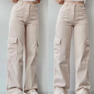 Nuevos y elegantes pantalones Cargo al por mayor para mujer 100% pantalones de algodón orgánico para mujer diseño informal al por mayor Cargo Jogger - Product Image 2