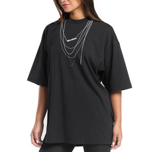 เสื้อยืดแขนสั้นพลัสไซส์สำหรับผู้หญิงพิมพ์ลายตัวอักษรผ้าถักแฟชั่นสไตล์ลำลอง - Product Image 5