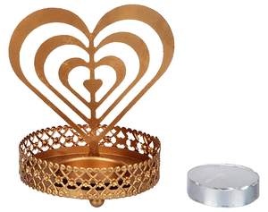 Vela de té reflectante en forma de corazón hecha a mano, soporte votivo, Metal de buena calidad para decoración navideña del hogar o la oficina - Product Image 3