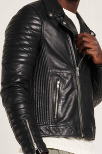 Blouson en cuir pour homme, style moto, hiver 2026, nouvelle collection, décontracté, écologique, respirant, grandes tailles - Product Image 3