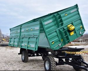 Remolque Agrícola de Acero Verde con Función de Volteo, 7000 kg, Remolque de Descarga Agrícola de Eje Único, Altura 14 m, Barra de Remolque, Velocidad de Remolque 18 km/h - Product Image 5