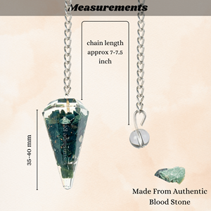 หินบลัดสโตนคริสตัลทรงลูกตุ้มมีค่ากึ่งมีค่าสำหรับใช้ในการรักษาหินโมราตามหลักฮวงจุ้ยกริดคริสตัล - Product Image 2