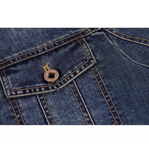 แจ็คเก็ตยีนส์มีฮู้ดสำหรับผู้ชายวินเทจมีฮู้ดแขนยาวผ้าฝ้าย100% ตามสั่ง - Product Image 4