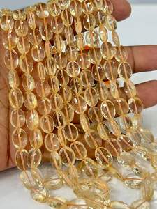 Cuentas de cuarzo citrino natural AAA con forma ovalada facetada Tamaño 8x10mm Aprox. Cuentas de hilo de 14 pulgadas para hacer joyas - Product Image 3