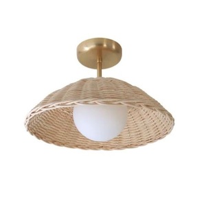 hot selling Home Decor <b>Wicker</b> Chandelier Rattan <b>Lights</b> ceiling Lamp <b>Shade</b> Crafts Hand Woven Pendant Bamboo Lampshades - Product Image 2