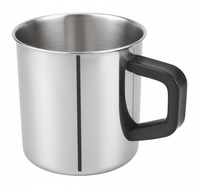 Mug en acier inoxydable résistant à l'usage quotidien, finition miroir gris, capacité 250/275 ml, sans danger pour les aliments, pour le thé, le café, les voyages