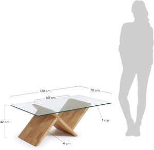 Modern Stylish Home Furniture Glass Top Mango Wooden Frame <b>Side</b> <b>Table</b> Metal Coffee <b>Table</b> with Elegant Centerpiece - Product Image 6