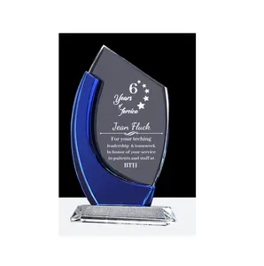 Customized Crystal Employee Award Retirement Recognition For Manager Personnel Retirement Award with Laser Engraving Thank You