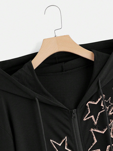 2024 OEM personalizado invierno con cuentas Zip Hoodie para hombres 100% algodón pulóver alta calidad impreso Sudadera con capucha - Product Image 6