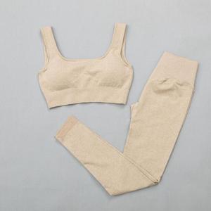 Conjuntos de Fitness para gimnasio con estiramiento activo para mujer, Sujetador deportivo para mujer, pantalones cortos ajustados a glúteos, traje de Yoga de 2 piezas con cordón para entrenamiento para correr - Product Image 1
