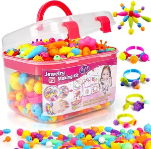 Conjuntos de brinquedos para fazer joias infantis, contas pop snap para meninas de 3 anos ou mais, artesanato e artesanato, pulseira perfeita