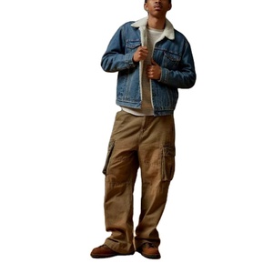 Premium Quality Winter Fashion <b>Hip</b> Hop Warm Men Denim Jackets OEM Service Wholesale Casual Wear Cotton Men Denim Jackets - Product Image 4